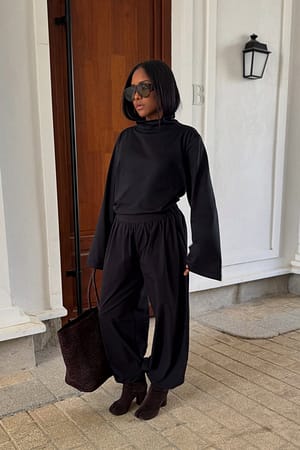 Black Haut épais à col cheminée
