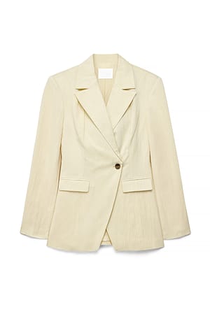 Light Yellow Tætsiddende blazer i lyocellblanding