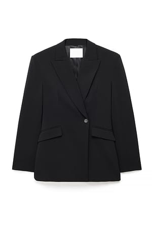 Black Maxi Hourglass figursydd blazer
