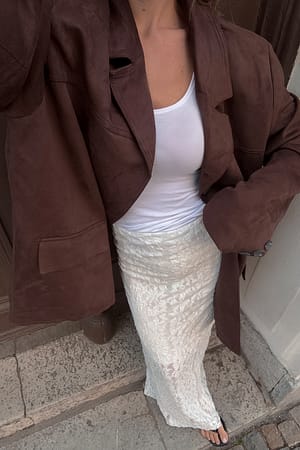 White Maxi-skjørt i blonder