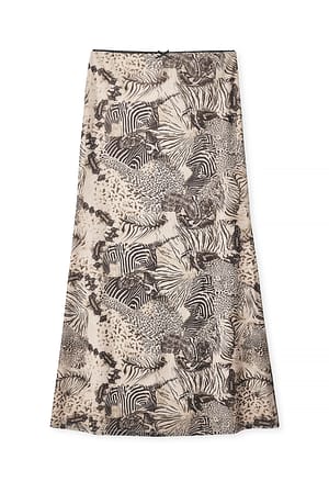 Samba Animal Print Maxi Mesh Skirt