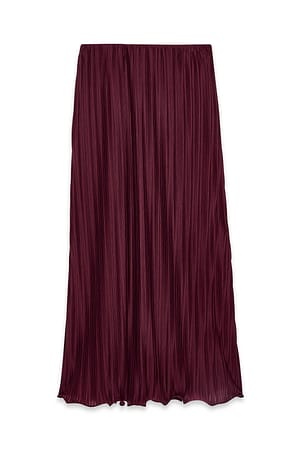 Plum Maxi Pleated Skirt