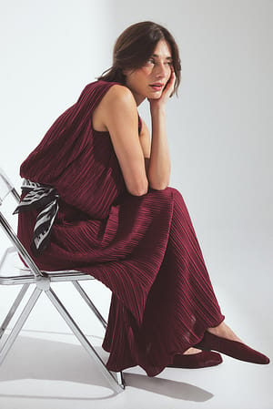 Plum Geplooide maxirok
