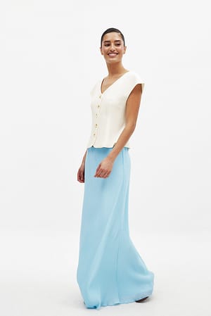 Light Blue Falda maxi plisada