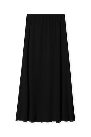 Black Maxi Plissé Skirt
