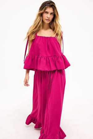 Fuchsia Pink Maxi Skirt