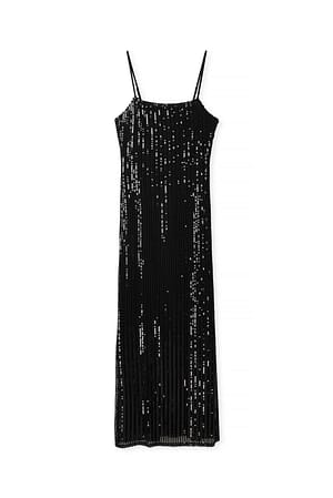 Black Robe longue sirène à sequins