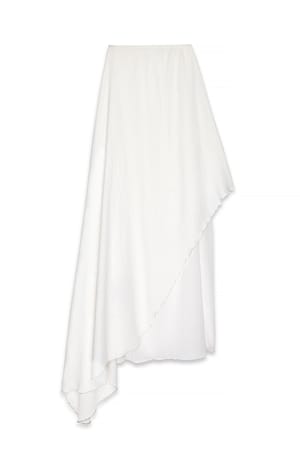 Offwhite drapiertes Mesh-Tubenkleid