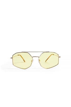Yellow Metal Frame Sunglasses