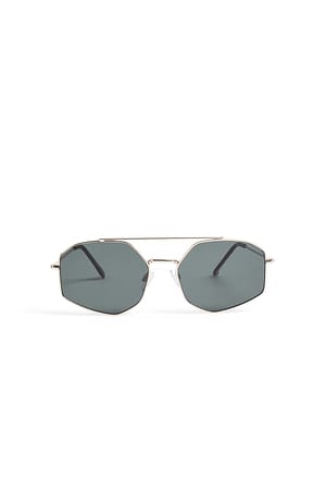 Dark Green Metal Frame Sunglasses