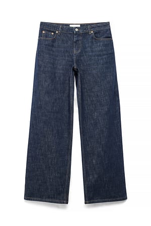 Navy Baggy-Jeans mit mittlerer Taille