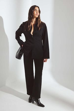 Black Ankellangt denim med middels liv