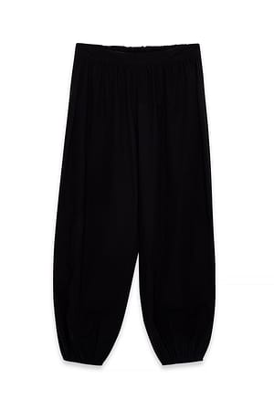 Black Mid Waist Balloon Pants
