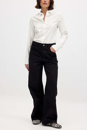 Black Wash Rette denim med middels liv