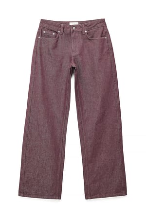Aubergine Denim med lige ben og mellemhøj talje