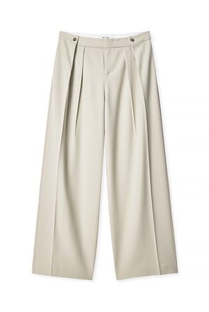 Beige Anzughose mit mittlerer Taille