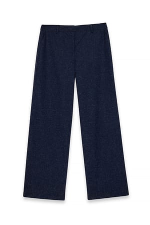 Blue Mid Waist Wide Leg Pants