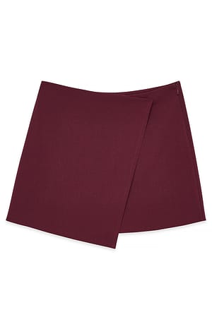 Burgundy Minislå om-nederdel
