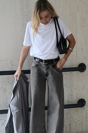 White Rundhals T-Shirt aus Baumwolle