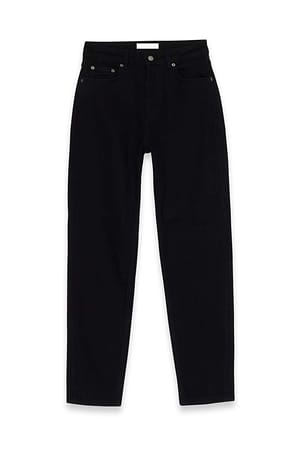 Black Mom Jeans mit hoher Taille