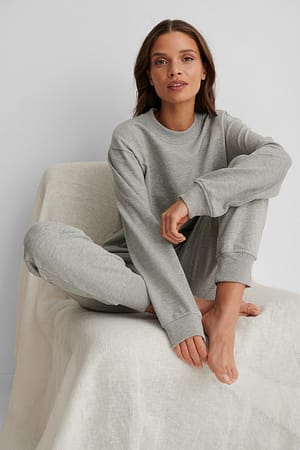 Grey Mel Normaler Pullover