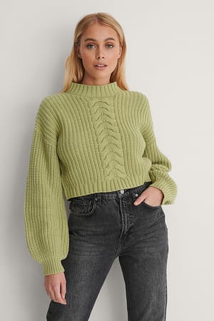 Light Green Økologisk strikket trøje