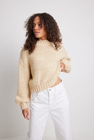 Light Beige Oversized chunky tröja