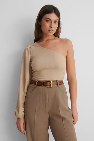 Beige Topp med en ärm