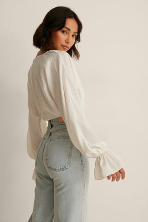 White Kort vid bluse