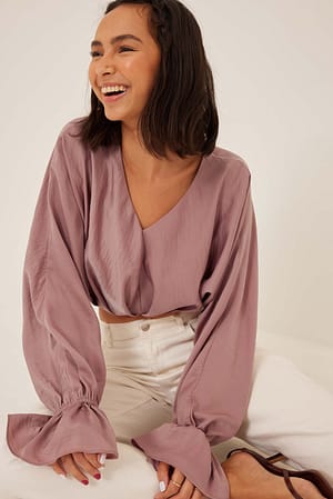 Dusty Pink Kort vid bluse