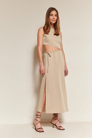 Beige Cut out kjole