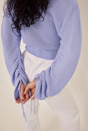 Lilac Pull en tricot fin à cordon de serrage