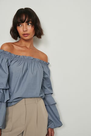 Flint Stone Organische schulterfreie Bluse