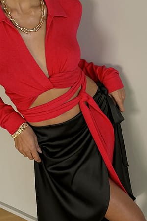 Red Gebundenes Strick-Top