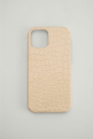 Beige Carcasa de móvil estilo cuero