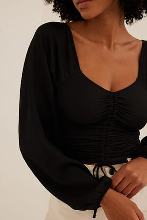 Black Langærmet top