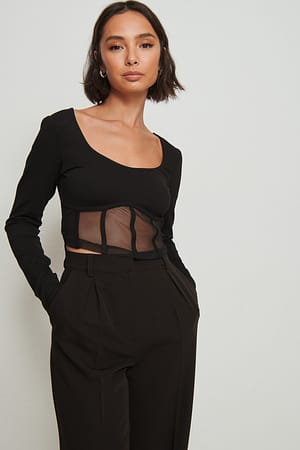 Black Haut à détails en maille