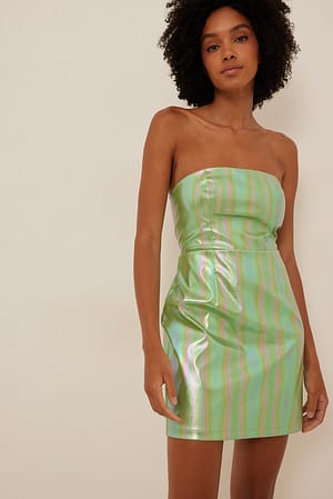 Green Metallic Colour Mini Dress