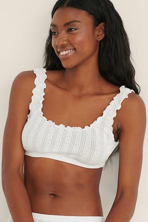 White Organic Pointelle Babylock Top