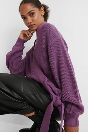 Strong Purple Organischer Strickpullover