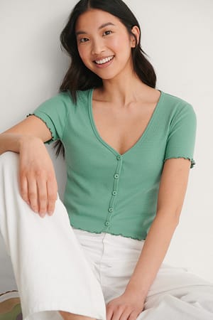 Green Gerecycleerd vest met korte mouwen
