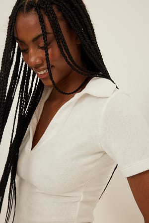Offwhite Short Sleeve Terry Top