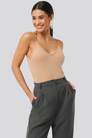 Light Beige Spaghetti Strap Body