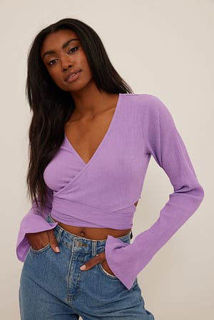 Lavender Tie Waist Soft Cotton Blouse