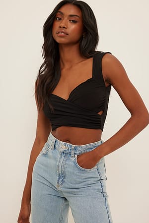 Black Haut torsadé sans manches