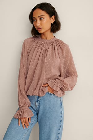 Dusty Pink Volimunøs Bluse
