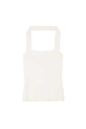 Off White Bandeau-Oberteil mit Nackendetail