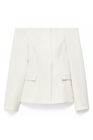 White Schulterfreier, geformter Blazer