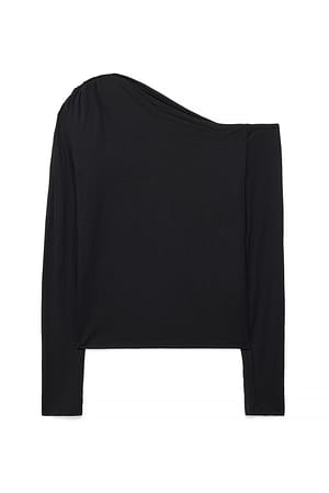 Black Jersey top met off-shoulder