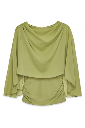 Green Cape-Top mit offenem Rücken